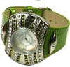 Rhinestoned Watches with Leather Bands